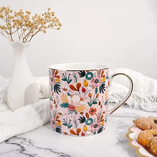 Urqueen Taza De Café De Cerámica Para Mujer, Taza De Agua De