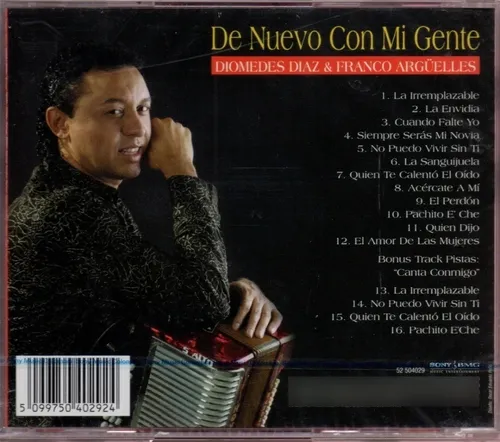 Cd Diomedes Diaz & Franco Argüelles De Nuevo Con Mi Gente