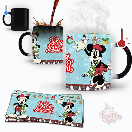 Taza Magica Mickey Y Minnie El Mejor Regalo Para Navidad