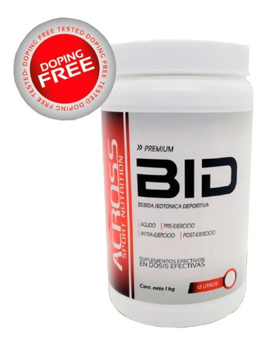 Imagen 1 de 6 de Suplementos Across - Bebida Isotonica Deportiva - Bid 1kg