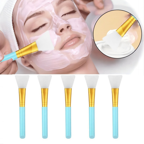 Imagen 1 de 10 de Pinceles De Silicona Para Aplicar Mascarillas, 5 Unidades