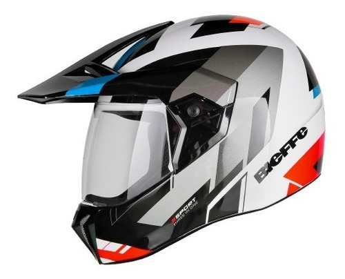 Capacete Bieffe React 3 Sport Cor Branco com Vermelho Tamanho do capacete 56