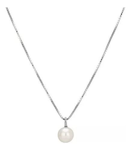 Hermoso Collar Perla Natural Femenino De Plata Ley 925 C721