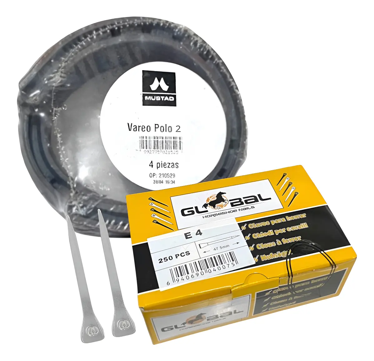 Herradura Mustad derby Vareo Polo x10 numero 2 + 250 Clavos Global numero 4 - Número 2 - Imagen 1
