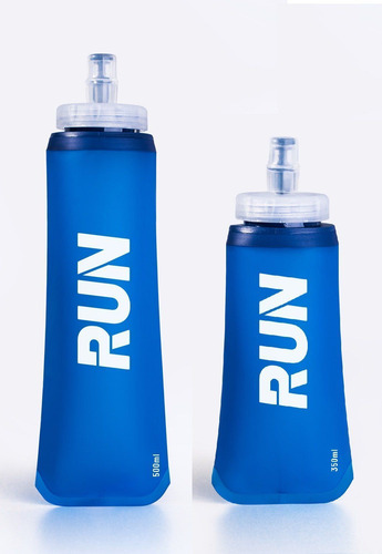 Kit 02 Garrafas Dobrável Corrida Run Soft Flask 350/500ml