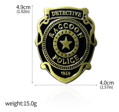 Pin Raccon Police Department Resident Evil Oro Viejo Metal