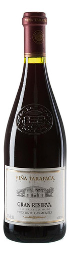 Vino tinto Carménère Tarapacá Gran Reserva 2018 bodega Viña Tarapacá 750 ml
