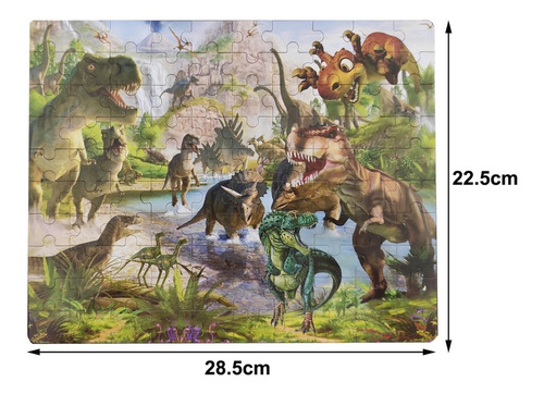 Imagen 1 de 6 de Rompecabezas Dinosaurio Para Niño Regala Juguete, 100 Piezas