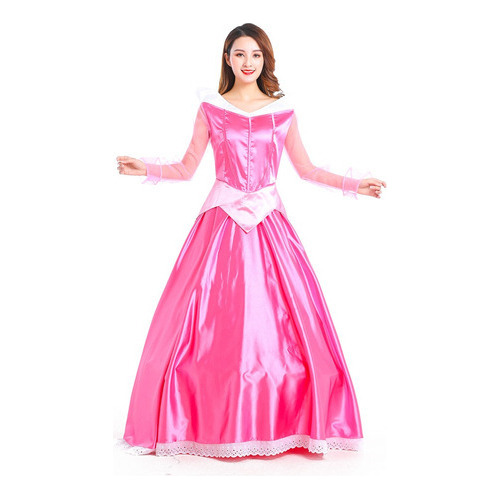 Vestido Adulto Aurora Princess Fantasia Feminina Cosplay