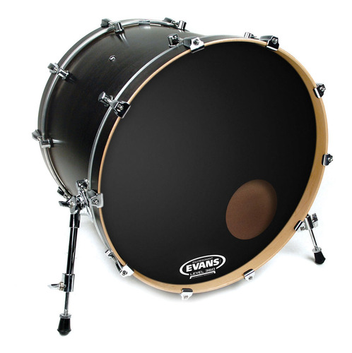 Parche De Bombo 24'' Resonante Color Negro Evans Eq3