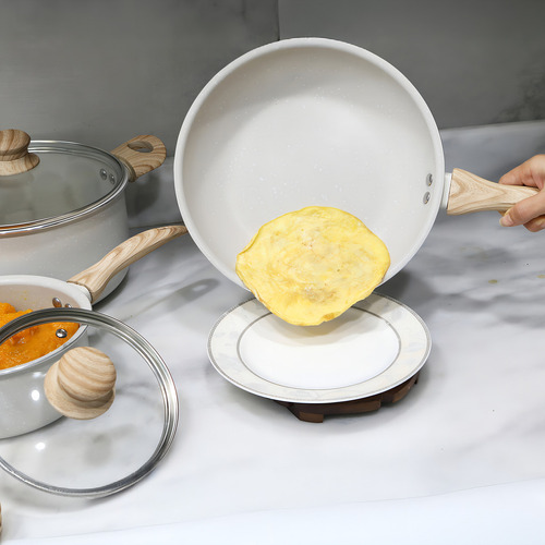 Chef Koch Batería De Cocina Juego De Sartenes Antiadherente 17 Piezas Blanco