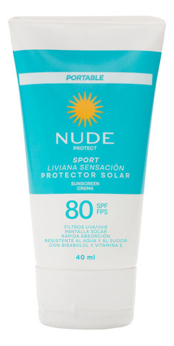 Protector Solar Nude Sensación Liviana Spf80 40ml Nude