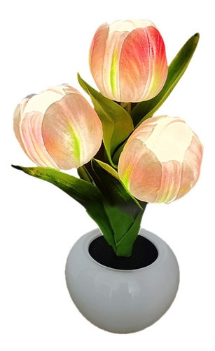 Simulação de luz de flor de tulipa Cor da estrutura do vaso de flores de tulipa Cor da tela branca Cor da tela amarela