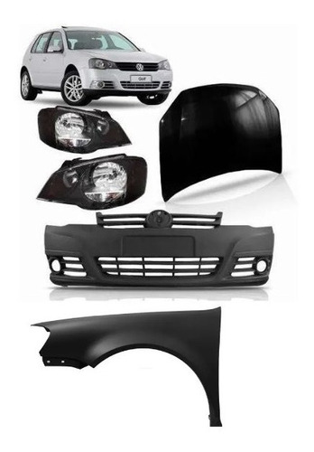 Kit Frente Golf 2007 A 2013 Capo + Farol + Parachoque 