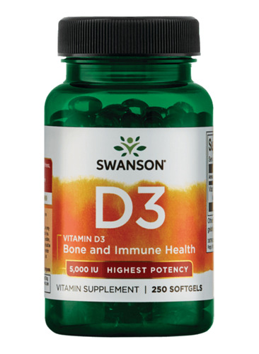 Vitamina D3,5.000iu 250 Softgels ,swanson. 