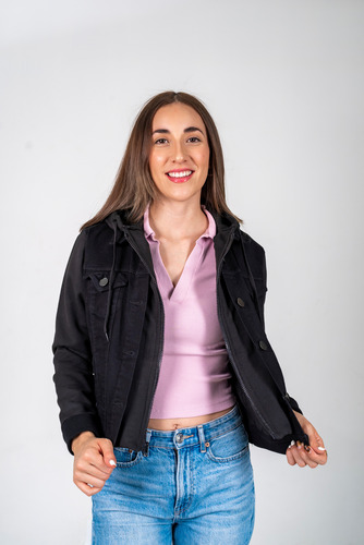 Chamarra Mujer Mezclilla Gorro