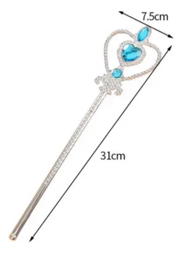 Set Disfraz Elsa Frozen Corona Varita Mechon
