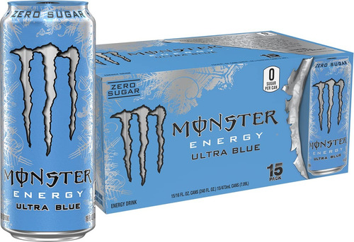 Monster Energy Ultra Blue Sin AzĂșcar Con 15 Unidades
