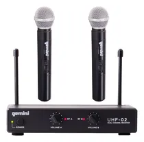 Comprar Set 2 Microfonos Inalámbricos Gemini Uhf-02m-s34 Oferta!!