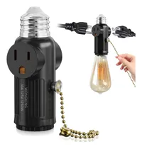 Comprar Adaptador Enchufe Bombilla 3 Clavija Cadena Traccion Salida