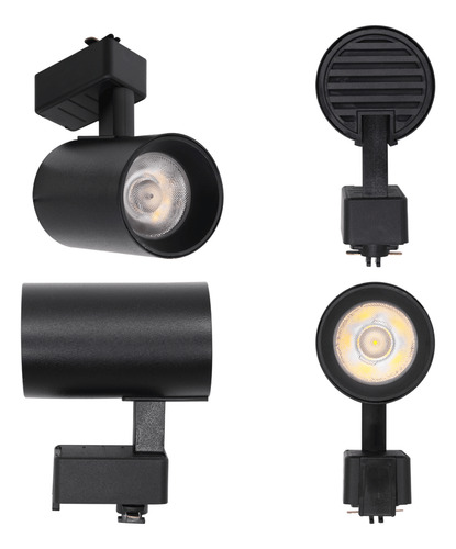 Kit Trilho Eletrificado 15w 3000k 1m Preto Com 3 Spots Led