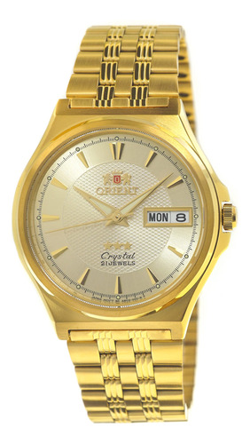 Orient Tristar Ab02001c, Fab02001c Reloj De Oro Con Textura