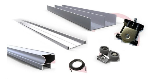 Kit Corredizo Classic Aluminio P/ Placard  3 Mts Grupo Euro