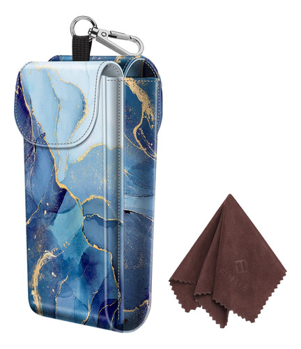 Funda Doble Para Gafas Fintie Ocean Marble De Piel Vegana