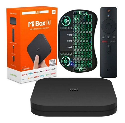 Xiaomi Mi Box S Aparelho Android Smart Tv 4k + Teclado Jogos