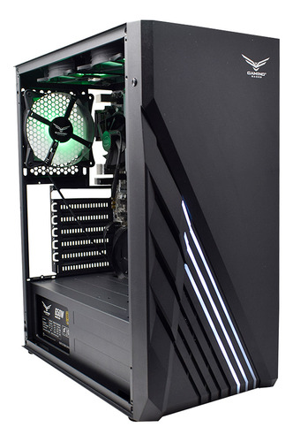 Gaming Naceb Gabinete ZION NA-0612 RGB Cristal Templado Factor ATX / MICRO / MINI 3 Ventiladores Incluye Disco Duro