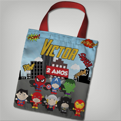Imagem 3 de 10 de 45 Mochilas/ Sacolas/ Bolsas Super Herois Tam 20x30