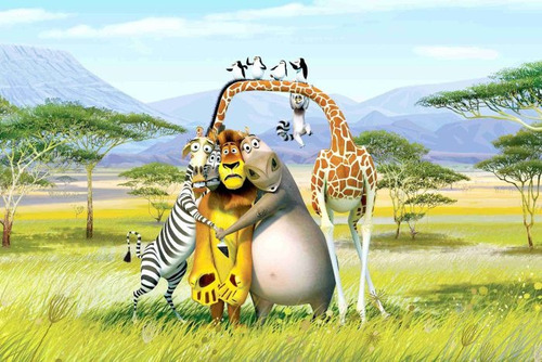 Painel Decorativo Festa Infantil Filme Madagascar (mod5)