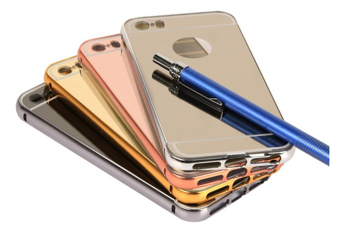 Estuche Espejados Aluminio Compatible iPhone 8 7 6 6 Plus 5