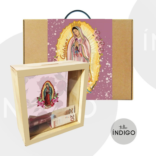 Alcancia Mdf Virgen De Guadalupe  Personalizado Artesanal