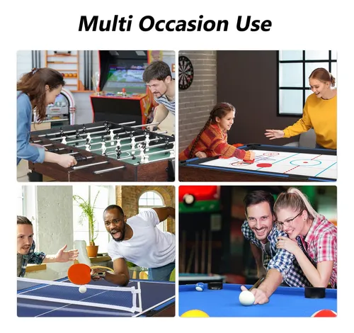 Mesa Multi-juegos Pexmor 6-en-1: Hockey, Futbolín, Billar Y