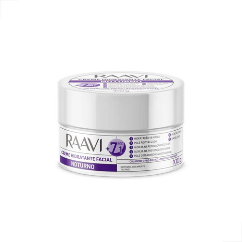 Creme Hidratante Facial Noturno 7 Em 1 Raavi 100g
