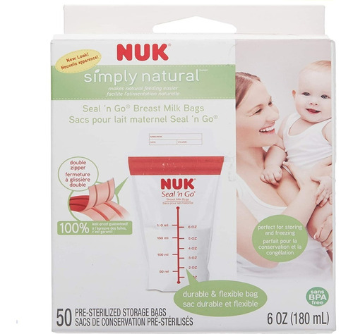 Bolsas Almacenar Guardar Leche Materna Marca Nuk X 50 Uds