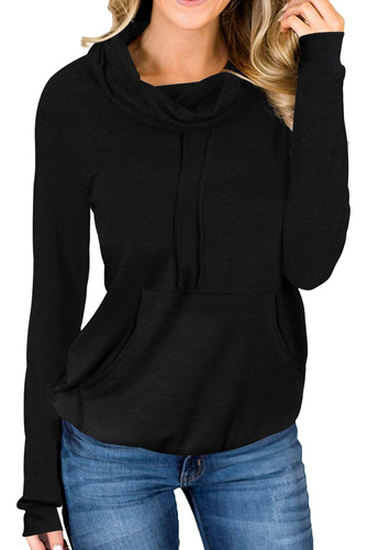 Sudadera Bolsillo Para Mujer Cuello Redondo Manga Larga