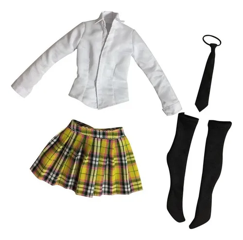 1/6 Camisa Falda Corbata Medias Uniforme De Colegiala Para 1