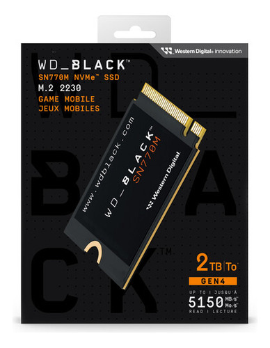 Ssd Western Digital Wd_black Sn770m Nvme, 2tb Pci E 4.0 M.2