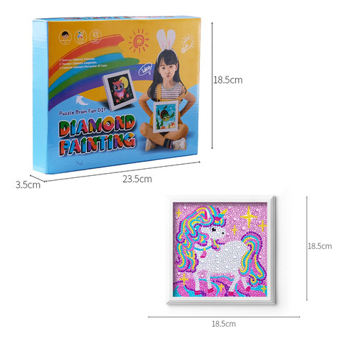 Kits De Pintura Por Diamantes Para Niños Animales 5d 2pz Diy