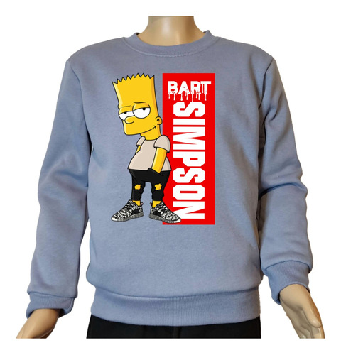 Buzo Deportivo Algodón Felpa  Bart Simpson En Tres Diseños