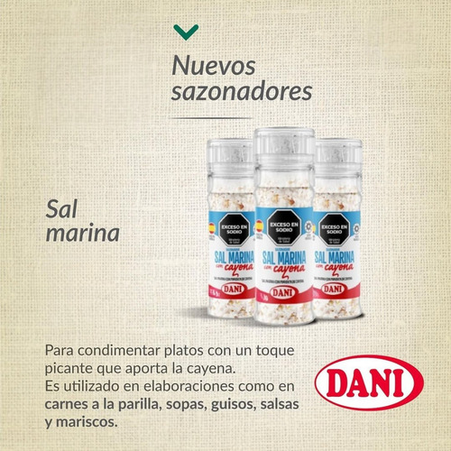 Sal Marina y Cayena En granos Dani 1 unidad
