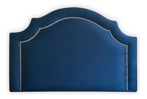 Cabeceira Provençal Luxo Tachas - Solteiro Veludo Azul Mari