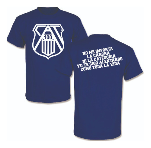 Remera Algodon Talleres De Cordoba Alentando Toda La Vida