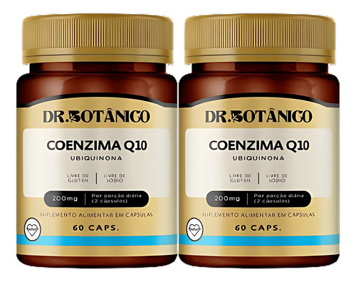 Coenzima Q10 Ubiquinona 200mg 60 Capsulas Dr Botanico
