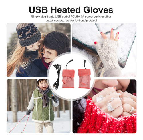 1 Par De Guantes Térmicos Usb Para Invierno Y Temperatura Co