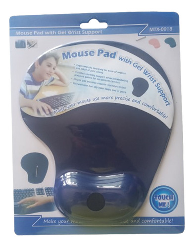 Pad Mouse C/gel Ergonomico, 23x19 Cm, Base Adherente, Negro