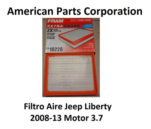 Filtro Aire Jeep Liberty 2008/13 Motor 3.7 Fram 29x23x6