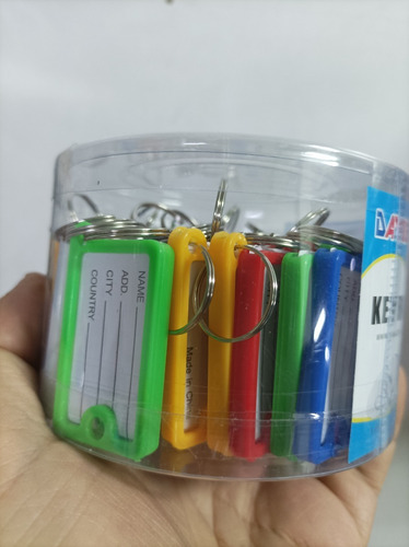 Pack 36 Llaveros Etiqueta Identificador Color Mixtos Cuadrad
